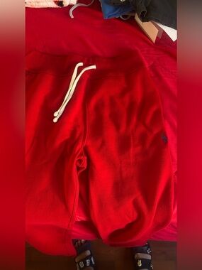 Ralph Lauren Red Men's Athletic Fleece Drawstring Shorts